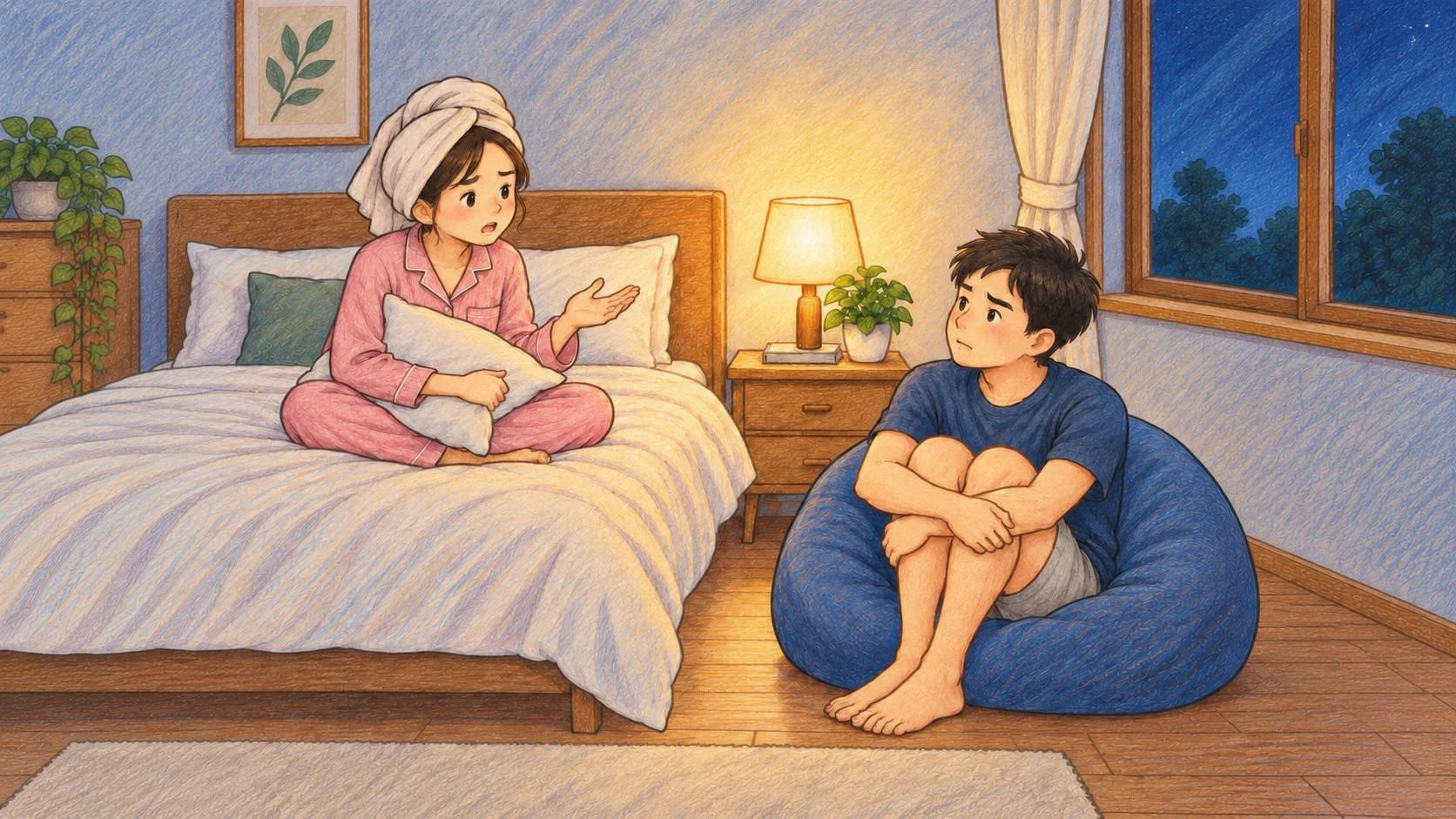 月夜臥室裡的真心對話